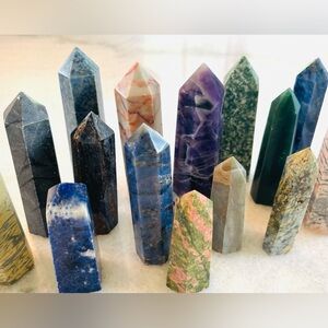 ✨ Crystal Towers ✨ Lapis Amethyst Adventurine Jasper Tiger Pink